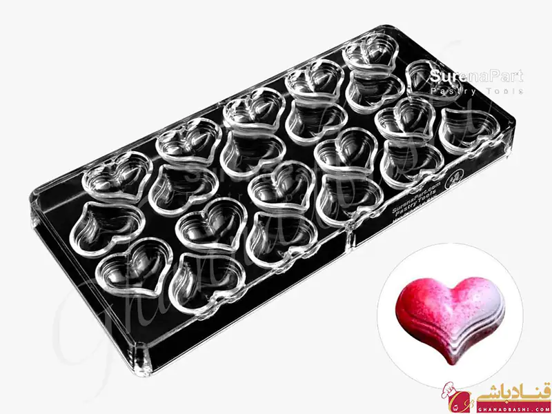 قالب پلی کربنات شکلات قلب Heart
