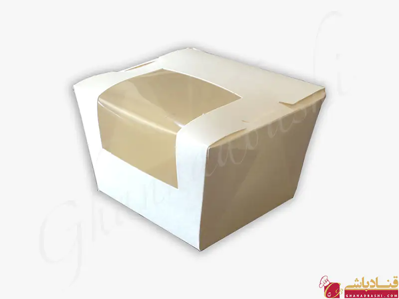 کاپ کیک باکس ویندو دار سفید متوسط بسته 50 تایی