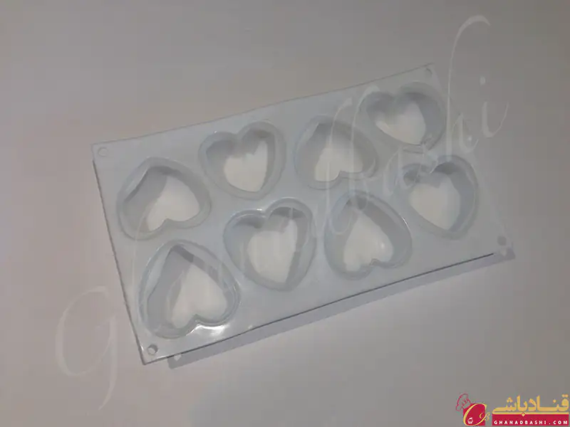قالب سیلیکونی مافین قلب سه بعدی کوچک 8 تایی ترک Amorini